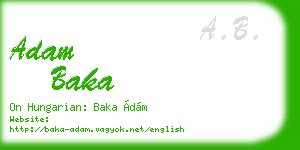 adam baka business card
